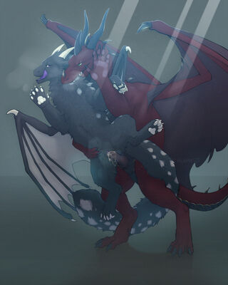 Xargon and Oni Mating
art by whisperer
Keywords: dragon;dragoness;male;female;feral;M/F;penis;from_behind;vaginal_penetration;spooge;whisperer