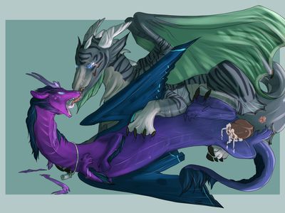 Guardian and Imperial Dragons Mate
art by whitefeathersrain
Keywords: flight_rising;guardian_dragon;imperial_dragon;dragon;dragoness;male;female;feral;M/F;penis;spoons;vaginal_penetration;spooge;whitefeathersrain