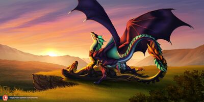 Sunset Drakes
art by wia
Keywords: dragon;male;feral;M/M;penis;cowgirl;docking;wia