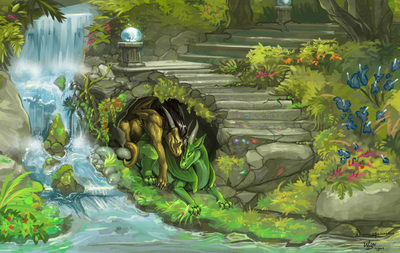 Forest Hideaway
art by winddragon and wanderlustdragon
Keywords: dragon;dragoness;male;female;feral;M/F;from_behind;suggestive;winddragon;wanderlustdragon