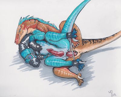 Raptor Bondage
art by winddragon
Keywords: dinosaur;theropod;raptor;deinonychus;feral;anthro;M/M;penis;spoons;bondage;anal;winddragon