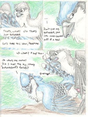 Bird Songs 3
art by windpaw
Keywords: comic;bird;avian;shrike;blue_jay;male;feral;M/M;from_behind;penis;suggestive;windpaw