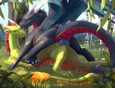 First Breeding
art by windswirl
Keywords: dragon;male;feral;M/M;penis;missionary;anal;spooge;windswirl