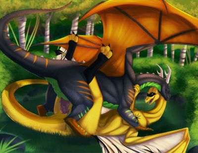 Draco and Coryn Having Sex
art by wing-of-chaos
Keywords: dragon;male;feral;M/M;penis;missionary;anal;spooge;wing-of-chaos