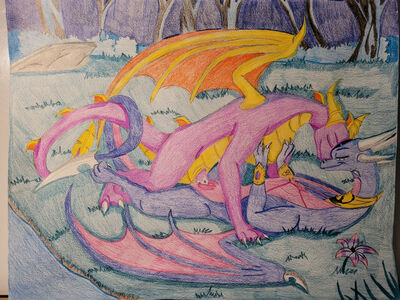 Cynder and Spyro
art by winterfox08
Keywords: videogame;spyro_the_dragon;spyro;cynder;dragon;dragoness;male;female;feral;M/F;penis;missionary;vaginal_penetration;spooge;winterfox08