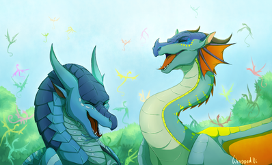Glory and Tsunami (Wings of Fire)
art by wrappedvi
Keywords: wings_of_fire;dragoness;glory;tsunami;female;feral;solo;humor;non-adult;wrappedvi