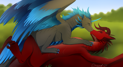 Romance
art by wrappedvi
Keywords: dragon;dragoness;male;female;feral;M/F;romance;non-adult;wrappedvi