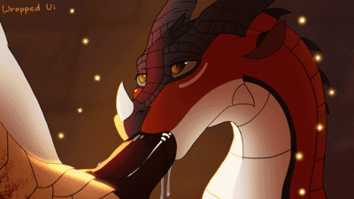 Good Girl (Wings_of_Fire).gif
art by wrappedvi
Keywords: video:animated_gif;wings_of_fire;sandwing;skywing;dragon;dragoness;male;female;feral;M/F;penis;oral;closeup;spooge;wrappedvi