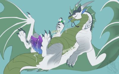 Greens Eaten (Wings_of_Fire)
art by wriithe
Keywords: wings_of_fire;icewing;seawing;hybrid;dragon;male;feral;M/M;penis;hemipenis;spooge;vore;wriithe