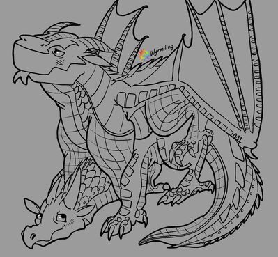 Clay and Starflight (Wings_of_Fire)
art by wyrm.ling
Keywords: wings_of_fire;mudwing;nightwing;clay;starflight;dragon;male;feral;M/M;from_behind;suggestive;wyrm.ling