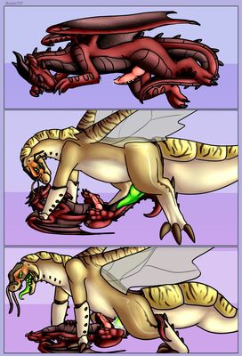 Pleasured Awakening (Wings_of_Fire)
art by xarvax
Keywords: wings_of_fire;skywing;nightwing;hybrid;dragon;male;feral;M/M;penis;missionary;anal;spooge;xarvax