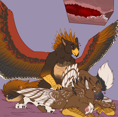 Feathery Goodness
art by xeshaire
Keywords: gryphon;male;female;feral;anthro;breasts;M/F;penis;from_behind;vaginal_penetration;internal;spooge;xeshaire