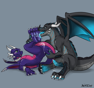 Cynder x Xero
art by yaoifairy
Keywords: videogame;spyro_the_dragon;dragon;dragoness;cynder;male;female;feral;M/F;penis;vagina;oral;spooge;yaoifairy