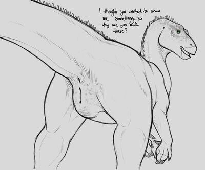 Iguanodon Presenting
art by yaroul
Keywords: dinosaur;hadrosaur;iguanodon;female;feral;solo;vagina;presenting;yaroul