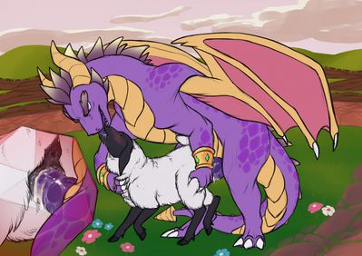 Spyro Mounting A Sheep
art by yaroul
Keywords: videogame;spyro_the_dragon;dragon;male;furry;sheep;female;anthro;feral;spyro;M/F;penis;from_behind;vaginal_penetration;closeup;spooge;yaroul