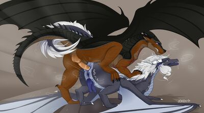 Mudwing Mounting (Wings_of_Fire)
art by z0ri0n
Keywords: wings_of_fire;mudwing;dragon;male;herm;feral;M/M;penis;vagina;hemipenis;from_behind;anal;spooge;z0ri0n