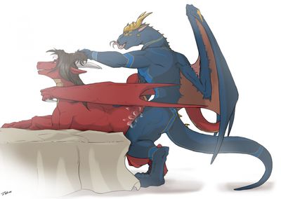 Drakes
art by zafara
Keywords: dragon;male;anthro;M/M;penis;from_behind;anal;spooge;zafara