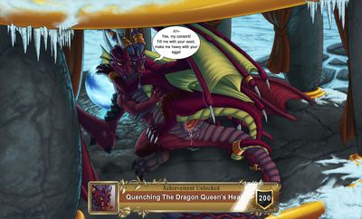 Quenching The Dragon Queen's Heat
art by sefeiren
Keywords: videogame;world_of_warcraft;dragon;dragoness;deathwing;alexstrasza;feral;male;female;M/F;penis;vaginal_penetration;spooge;cowgirl;sefeiren