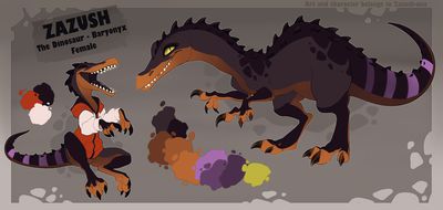 Zazush Baryonyx Reference
art by zazush-una
Keywords: dinosaur;theropod;baryonyx;female;feral;anthro;solo;reference;non-adult;zazush-una