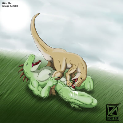 Bite Me
art by zenitrex
Keywords: dinosaur;theropod;raptor;feral;anthro;M/M;oral;penis;spooge;zeiro