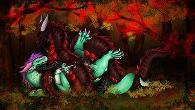 Rustling in the Leaves
art by zephyrus139
Keywords: dragon;dragoness;male;female;feral;M/F;bondage;penis;hemipenis;missionary;vaginal_penetration;spooge;zephyrus139