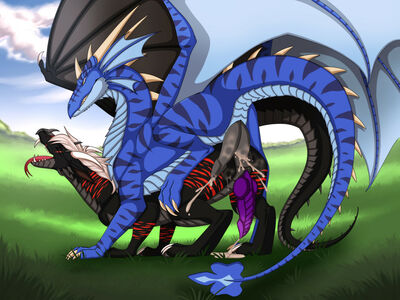 Drakes Mating
art by zetsin and kotya-ra
Keywords: dragon;male;feral;M/M;penis;hemipenis;from_behind;anal;orgasm;ejaculation;spooge;zetsin;kotya-ra