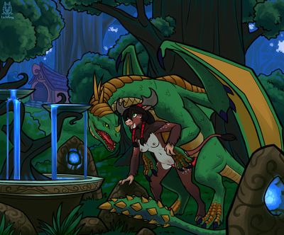 Dragon Rider
art by zombieme
Keywords: videogame;world_of_warcraft;dragon;furry;bovine;tauren;male;female;feral;anthro;breasts;M/F;penis;from_behind;vaginal_penetration;zombieme
