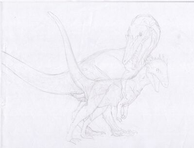Utahraptor and Pachycephalosaurus Mating
art by zw3
Keywords: dinosaur;theropod;raptor;utahraptor;pachycephalosaurus;male;female;feral;M/F;penis;from_behind;cloacal_penetration;zw3
