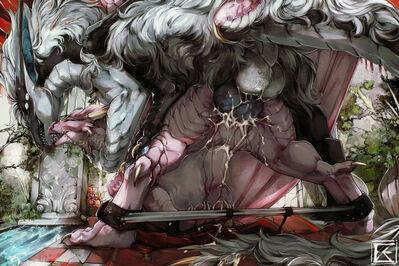 My Emperor in Onyx - base messy (Wings_of_Fire)
art by zweikopfeinhorn
Keywords: wings_of_fire;sandwing;dragon;dragoness;male;female;feral;M/F;bondage;penis;from_behind;vaginal_penetration;spooge;zweikopfeinhorn