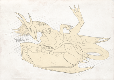 Seridyl x Random dragoness pt1
Commission scetch1 done by Velannal from Herpydragon
Keywords: female;dragoness;feral;vagina;solo;seridyl;velannal