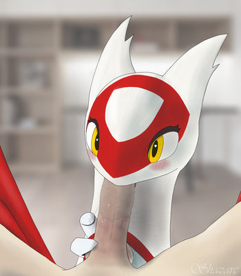 A Sloppy Gift
by shazarc

[url=https://www.weasyl.com/~shazarc/submissions/1947030/a-sloppy-gift]FULL RES[/url]
Keywords: beast;anime;pokemon;avian;bird;latias;human;man;male;female;anthro;M/F;penis;oral;oral;shazarc