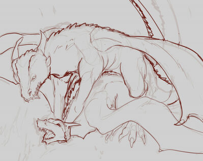 Witcher Dragons Mating (BW)
art by mantivora
Keywords: witcher;dragon;dragoness;wyvern;male;female;feral;M/F;fom_behind;suggestive;mantivora