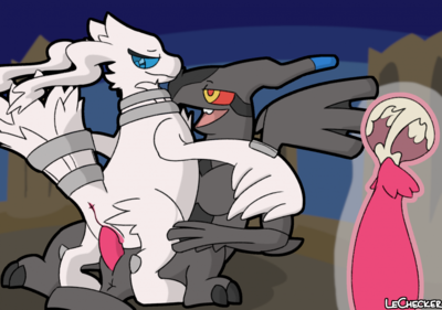 Reshiram x Zekrom
art by lechecker
Keywords: anime;pokemon;reshiram;zekrom;dragon;dragoness;male;female;anthro;M/F;penis;cowgirl;vaginal_Penetration;internal;spooge;lechecker