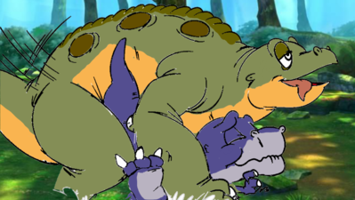 Spike x Chomper
art by supmario64
Keywords: cartoon;land_before_time;lbt;dinosaur;stegosaurus;theropod;tyrannosaurus_rex;trex;chomper;spike;male;anthro;M/M;from_behind;suggestive;supmario64