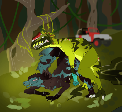 Dinos
commission for https://www.instagram.com/crippled_cryptid?utm_source=ig_web_button_share_sheet&igsh=ZDNlZDc0MzIxNw==
Keywords: dinosaur;theropod;dilophosaurus;anthro;feral;male;M/M;from_behind;anal;stygimoloch