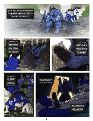 Black and Blue, page 2
art by wfa
Keywords: comic;dragon;furry;canine;wolf;male;anthro;M/M;penis;masturbation;suggestive;wfa