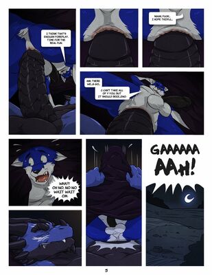 Black and Blue, page 5
art by wfa
Keywords: comic;dragon;furry;canine;wolf;male;anthro;M/M;penis;anal;closeup;wfa
