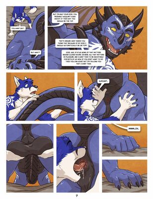 Black and Blue, page 7
art by wfa
Keywords: comic;dragon;furry;canine;wolf;male;anthro;M/M;oral;anal;rimjob;wfa