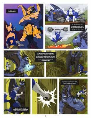 Black and Blue, page 1 
art by wfa
Keywords: comic;dragon;furry;canine;wolf;male;anthro;M/M;wfa