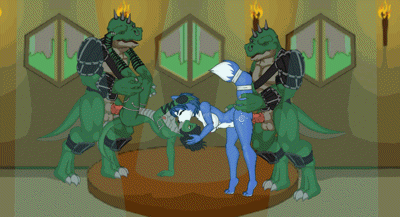 Krystal and Sharpclaw 5.gif
unknown creator
Keywords: video;animated_gif;videogame;starfox;furry;canine;fox;krystal;dinosaur;theropod;sharpclaw;male;female;anthro;breasts;M/F;penis;orgy;from_behind